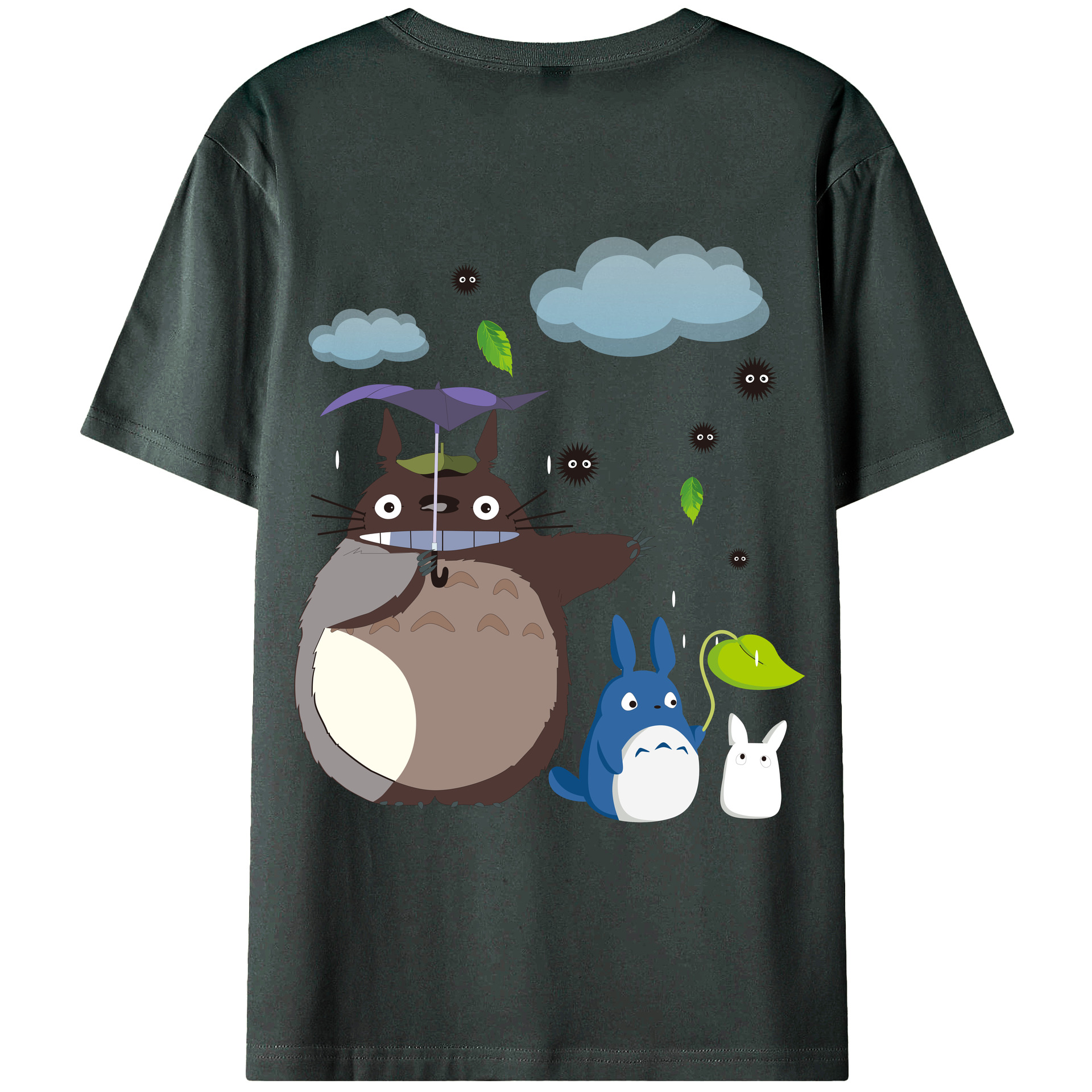 （画像用） となりのトトロ 草壁メイ 草壁サツキ My Neighbor Totoro Satsuki Kusakabe Mei Kusakabe 綿100％ メンズ半袖Tシャツ（バックプリント） 通気性
